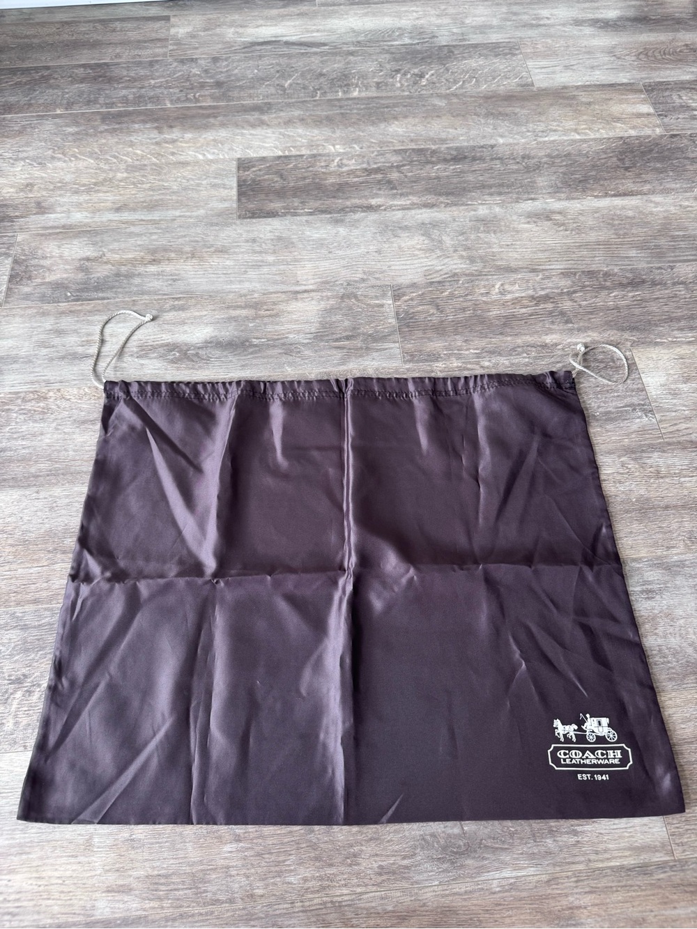COACH Leatherware Drawstring Dust Bag — Dark Brown - 23.25” W x 18.25” T